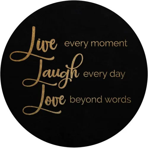 Vista 3 de Live Laugh Love Pop Socket – Silver Gold Bling & Black – PopSockets Grip and Stand for Phones and Tablets, Negro