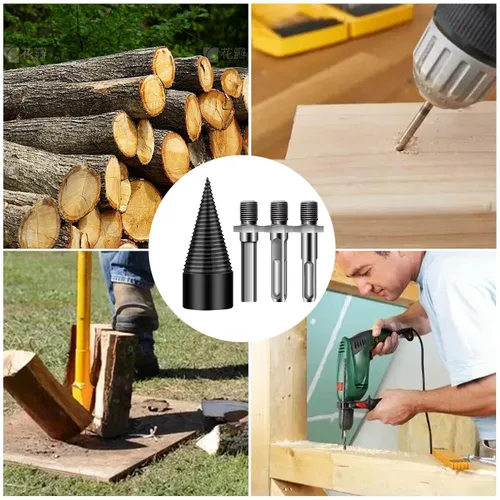 Vista 9 de Wood Splitter Drill Bit Heavy Duty Portable Detachable Attachment