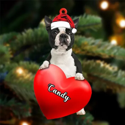 Vista 5 de Amantes de los perros de Navidad, corazón de perro de Navidad disponible para muchos perros Malamute de Alaska, adorno de Navidad, adorno