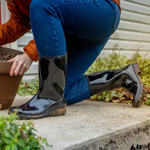 Vista 5 de HISEA - Botas impermeables de mujer para la lluvia botas de jardín a media pantorrilla para mujer