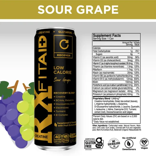 Vista 79 de FITAID RX Zero Sugar, creatina encapsulada, bebida de recuperación de entrenamiento, mezcla todo en uno, BCAA, glucosamina, cúrcuma, complejo B