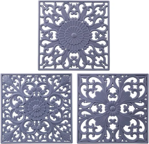Salvamanteles para platos calientes, almohadillas calientes cuadradas de silicona para encimera de cocina, salvamanteles de silicona para ollas y