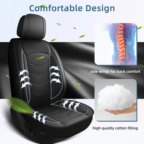 Vista 124 de Fundas de asiento para Toyota 4runner 2003-2025, fundas de asiento de automóvil de cuero impermeables, resistentes a los arañazos, fáciles