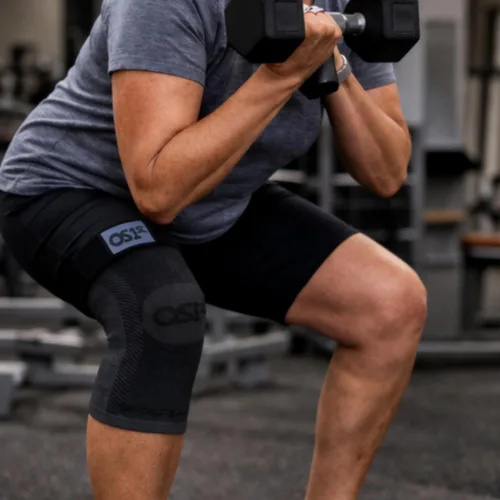 Vista 6 de OrthoSleeve KS7+ Adjustable Knee Sleeve for Knee Pain Relief, Running, Tendonitis, Arthritis & Swelling Medical Grade Compression with Adjustable