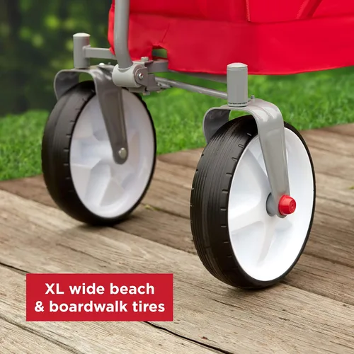 Vista 12 de Radio Flyer Beach & Boardwalk EZ Fold Wagon 3 en 1, para niños de 1.5 +, sombra UV, plegable plano con una sola mano, asientos 2 o convertidos