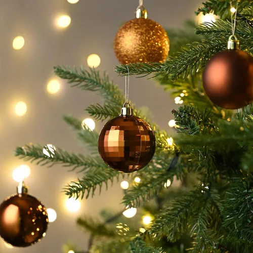 Vista 2 de Valery Madelyn Juego de decoración para árbol de Navidad, 24 quilates de cobre bronce inastillable, adornos a granel, adornos colgantes