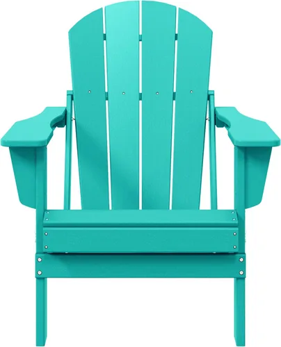 Vista 24 de WestinTrends Malibu - Juego de 2 sillas Adirondack plegables de polietileno para exteriores, color blanco