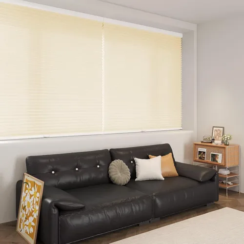 Vista 2 de MYshade CEL19BE36C - Persianas sin cordones y celulares para ventanas interiores con filtro de luz de 1.5 pulgadas de celda de nido de abeja, tela