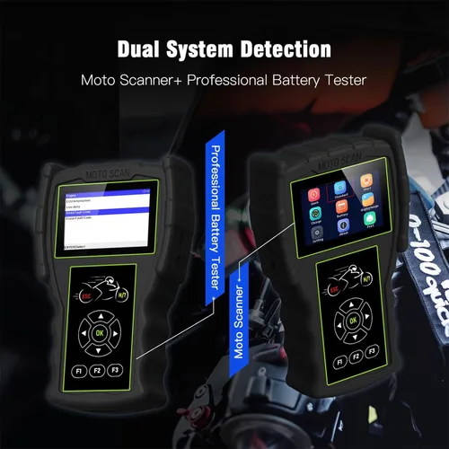 Vista 3 de Herramienta de prueba de diagnóstico del motor del sistema de motocicleta M100 Pro Moto Scanner Lectores de código Herramientas de escaneo Dual