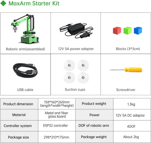 Vista 6 de LewanSoul Kit de Brazo Robótico, MaxArm para Programación Arduino Python ESP32 Brazo Robótico Inteligente de Código Abierto con Servo de Bus