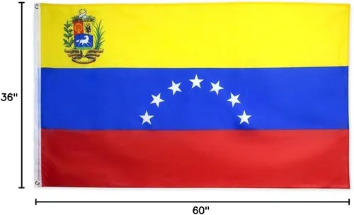 Vista 7 de Bandera de Venezuela de 7 estrellas 1954 Banderas de la República de Venezuela con ojales de latón de 3 x 5 pies