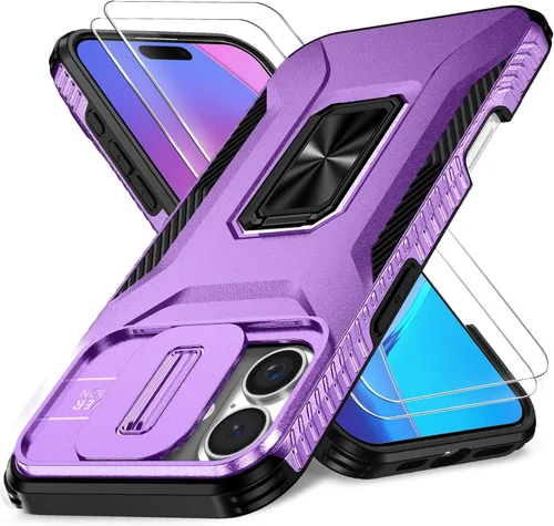 Vista 34 de Funda HakkTaoo para iPhone 13/iPhone 14 de 6.1 Pulgadas con Funda Deslizante para Cámara + Protector de Pantalla (2 Paquetes), Funda Protectora a