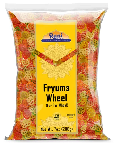 Vista 13 de Rani Far Far / Fryums (pellet de trigo y tapioca) Forma ABCD 7 oz (200 g) ~ Vegano, Kosher, sin cocinar, utilizado para hacer papad, bhungra