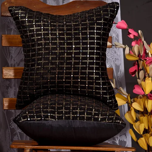 Vista 23 de Juego de 2 almohadas doradas de 18 x 18 pulgadas, almohadas decorativas para sofá, fundas de almohada bordadas, fundas de almohada doradas mostaza