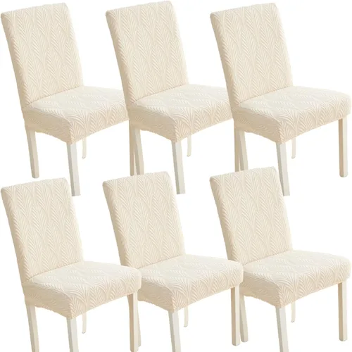 Vista 10 de Juego de 6 fundas elásticas para sillas – Fundas extraíbles para sillas de comedor, fundas protectoras de terciopelo lavables a prueba de polvo