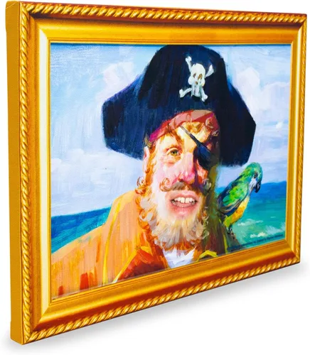 Vista 2 de Silver Buffalo Lienzo decorativo para pared, diseño de capitán de Bob Esponja Painty the Pirate