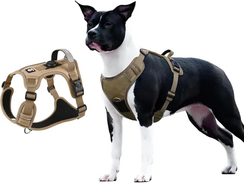 Vista 11 de Arnés sin tirones para perro extragrande, ajustable a prueba de escape, sin estrangulamiento y chaleco reflectante con asa para un fácil control