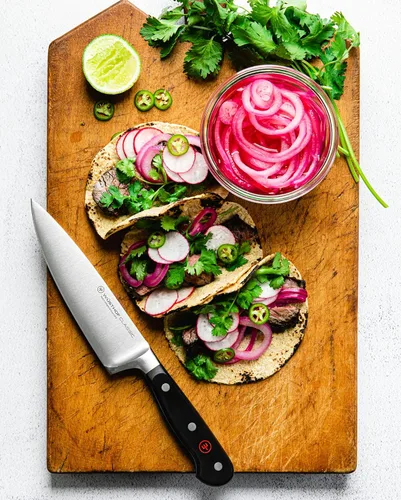 Vista 6 de WÜSTHOF Classic - Juego de cuchillos de chef de 3 piezas, color negro