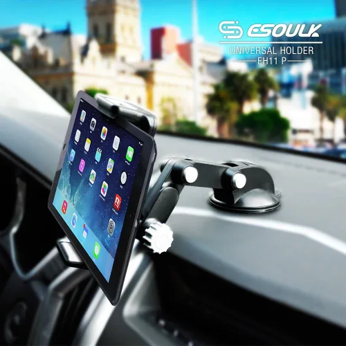 Vista 2 de Esoulk Soporte universal para tablet de automóvil, parabrisas, tableta, teléfono móvil, soporte para iOS, Android, iPad, smartphone y más
