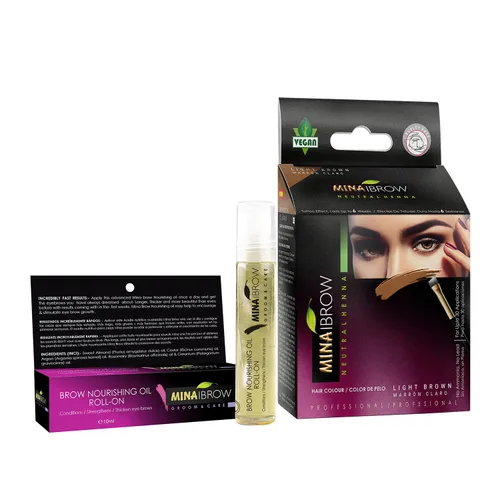 Vista 38 de Kit de tinte negro MinaiBrow Polvo de coloración natural con dos cepillos biselados, resistente al agua y a las manchas, tinte instantáneo