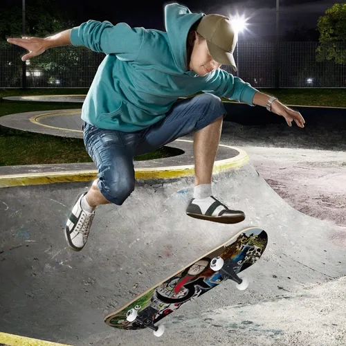 Vista 8 de Sefulim 31 x 8 Inch Complete Skateboard 7 Layer Canadian Maple Double Kick Deck Concave Cruiser Trick Skateboard for Boys Girls Teens Adults Beginner