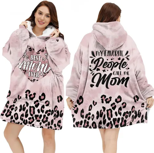 Warmstorey Wearable Blanket Hoodie For Mom Wife - Best Wife Ever Hoodie From Husband Daughter Son - Birthday Mothers Day Gift