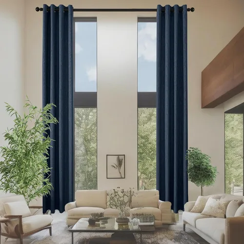 Vista 12 de Cortinas de lino jacquard de 63 pulgadas de largo, 2 paneles, cortinas gruesas de lino sintético mezclado, cortinas texturizadas de arpillera