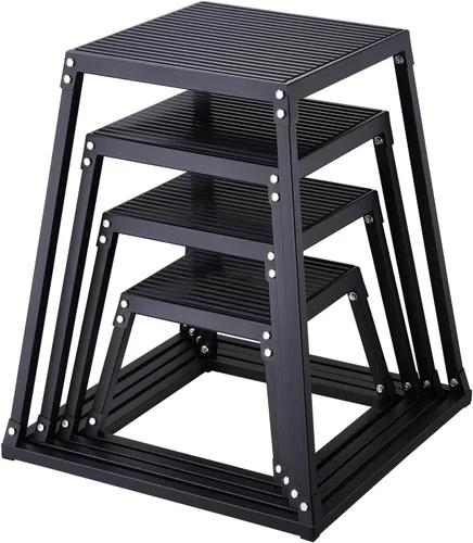 Vista 15 de VEVOR Caja de salto pliométrica, caja pliométrica de 18 pulgadas, plataforma pliométrica de acero y caja de agilidad de salto, caja de ejercicios