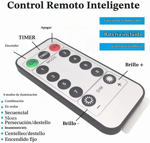 Vista 5 de Twinkle Star, 5 pulgadas para interior y exterior, luces LED en guirnalda operadas por batería, impermeables con control remoto, temporizador y 8