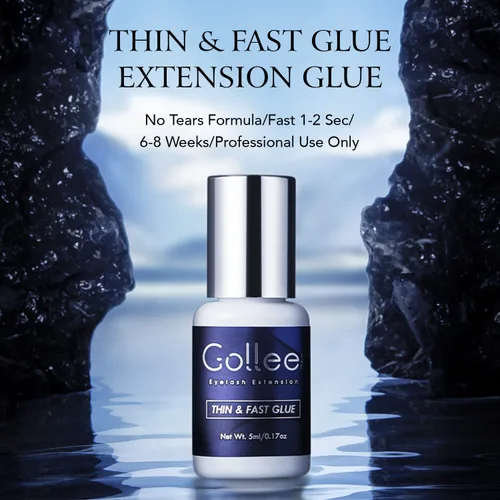Vista 5 de Pegamento para extensiones de pestañas, pegamento de alta flexibilidad, 1 segundo, tiempo de secado/retención 6-8 semanas/(0.17 onzas líquidas/0.2