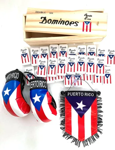 Vista 5 de PRK 14 Puerto Rico Double Six Dominoes Regalos Accesorios de Puerto Rico Boricua Accesorios
