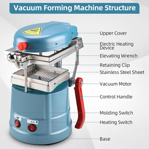 Vista 6 de Máquina de formación al vacío NORJIN 110V, equipo de laboratorio de succión al vacío, herramienta de moldeo por calor con bolas de acero