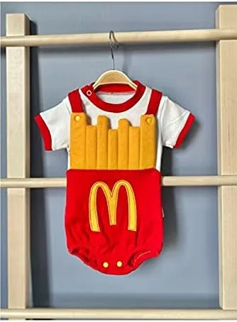 Vista 9 de Mc Donald's Cotton Baby Overall, Salopette With Tshirt For Newborns & Infants - 2 Pack Cotton Baby Romper For Unisex