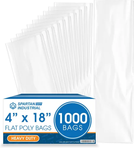 Vista 12 de Spartan Industrial - Bolsas de polietileno planas de 3" X 5" con extremo abierto (1000 unidades) de alta resistencia de 2 mil de plástico