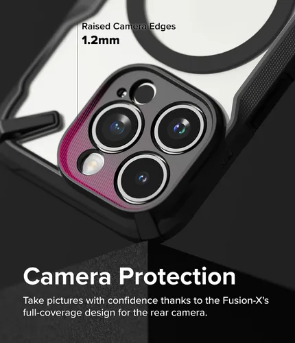 Vista 5 de Ringke Fusion-X - Funda para iPhone 15 Pro [compatible con MagSafe] Funda protectora resistente a prueba de golpes, color negro mate magnético