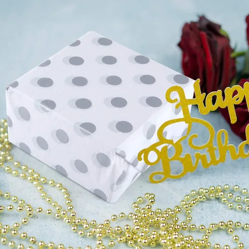 Vista 6 de MIAHART 60 piezas de papel de seda blanco plateado a granel 3 estilos decorativos metálicos para cumpleaños, bodas, decoración de fiestas