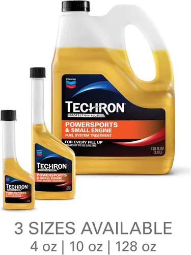 Vista 4 de Chevron Techron Protection Plus Powersports y tratamiento de sistema de combustible para motores pequeños, 10 onzas, paquete de 1