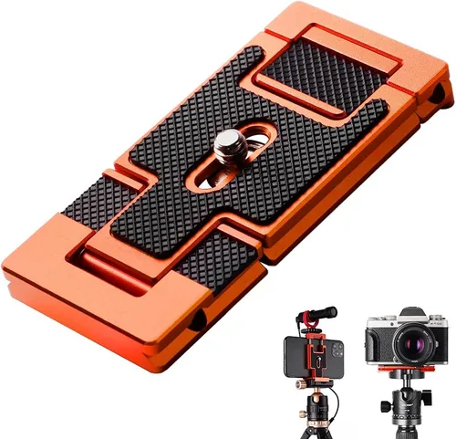 Vista 10 de K&F CONCEPT Aluminum Camera Tripod Quick Release Mounting Plate for Tripod Negro 1 paquete