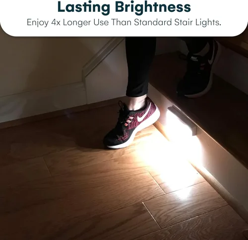 Vista 12 de Brilliant Evolution Luces LED inalámbricas para escaleras con sensor de movimiento, paquete de 3 luces nocturnas que funcionan