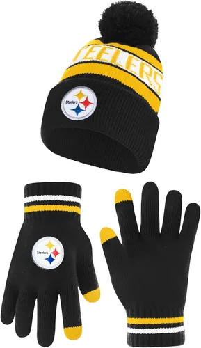 Vista 36 de Ultra Game Adults NFL Official Super Soft Winter Beanie Knit Hat With Warm Touch Screen Gloves