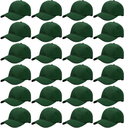 Vista 20 de Falari - 24/144 unidades de gorra de béisbol unisex, lisa y de tamaño ajustable, venta al por mayor