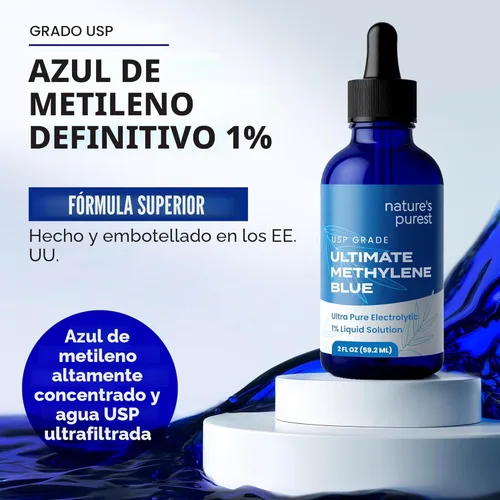 Vista 4 de Sweat & Soul Azul de metileno de grado farmacéutico 2 oz - Fabricado en EE. UU. - Solución electrolítica equilibrada al 1% - Grado USP, sin