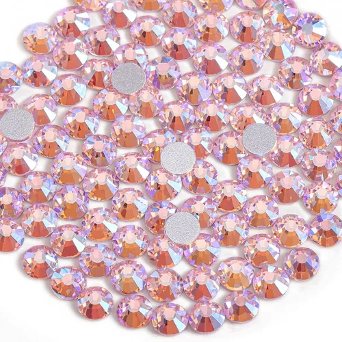 Vista 57 de Beadsland 2880 diamantes de imitación de cristal con parte trasera plana, gemas redondas para decoración de uñas y pegamento para manualidades, luz
