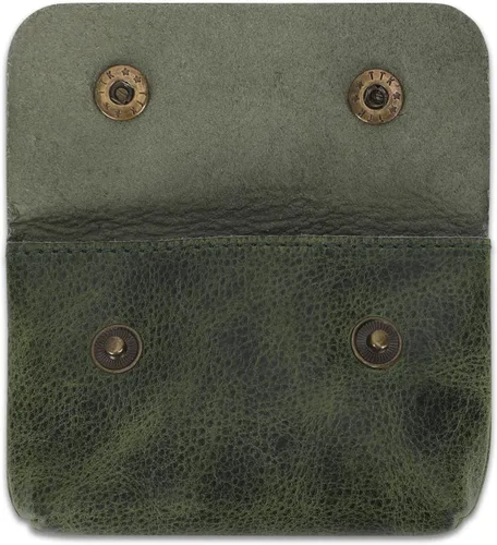 Vista 13 de Bolsa de cuero doble para monedas premium para efectivo y tarjetero, organizador de cables compacto, bolsa de maquillaje de viaje, hecha a mano