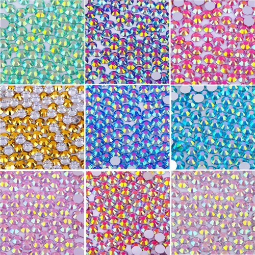Vista 4 de 1000 piezas de diamantes de imitación SS20 de 0.197in con parte trasera plana AB de cristal transparente gemas redondas cristales para arte de uñas