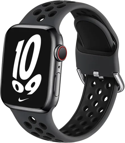 Correa deportiva compatible con Apple Watch de 40 mm, 38 mm, 41 mm, 42 mm, 44 mm, 45 mm, 46 mm, 49 mm, unisex, correa de repuesto de silicona suave
