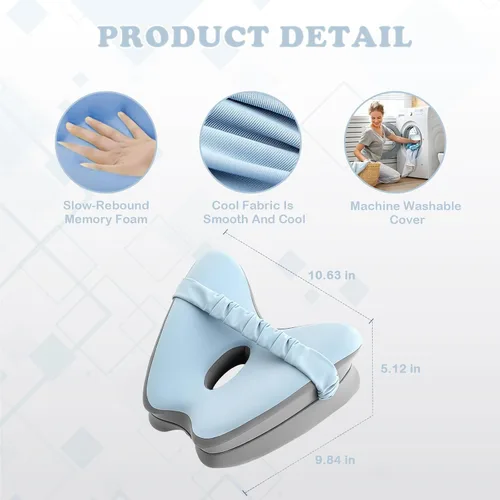 Vista 2 de Almohada de rodilla para personas que duermen de lado, almohada ergonómica de espuma viscoelástica para alinear la columna vertebral, ciática
