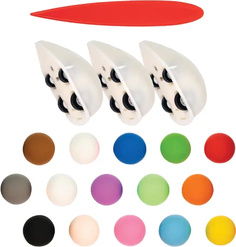 Vista 3 de Air Dough Go - Multicolor, secado al aire, ultraligero, modelado no tóxico, colorable, arcilla pintable en una bolsa resellable que incluye