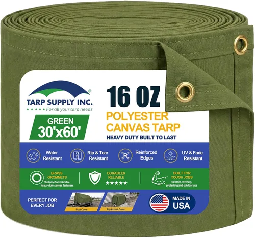 Vista 29 de TARP SUPPLY Inc. Lona de lona resistente de 5 x 7 pies, lona resistente al agua y transpirable, cubierta resistente a los rayos UV con ojales