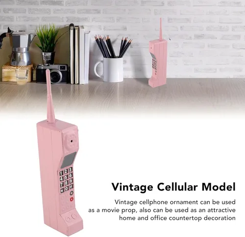 Vista 2 de Modelo de teléfono celular retro a la antigua, modelo de teléfono celular, ornamento vintage de simulación fotográfica accesorios para el escenario